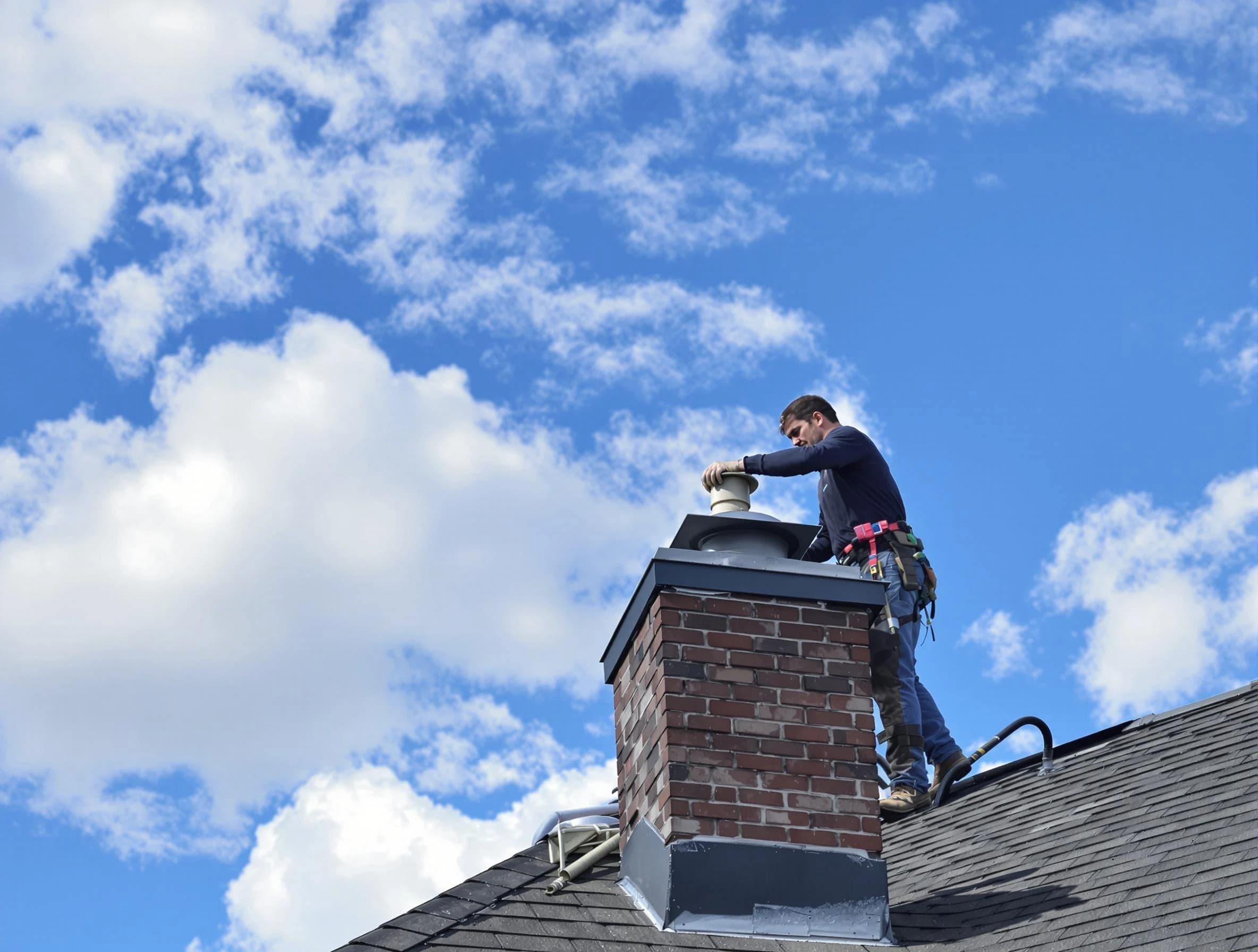 Ross Chimney Sweep installing a sturdy chimney cap in Ross, PA