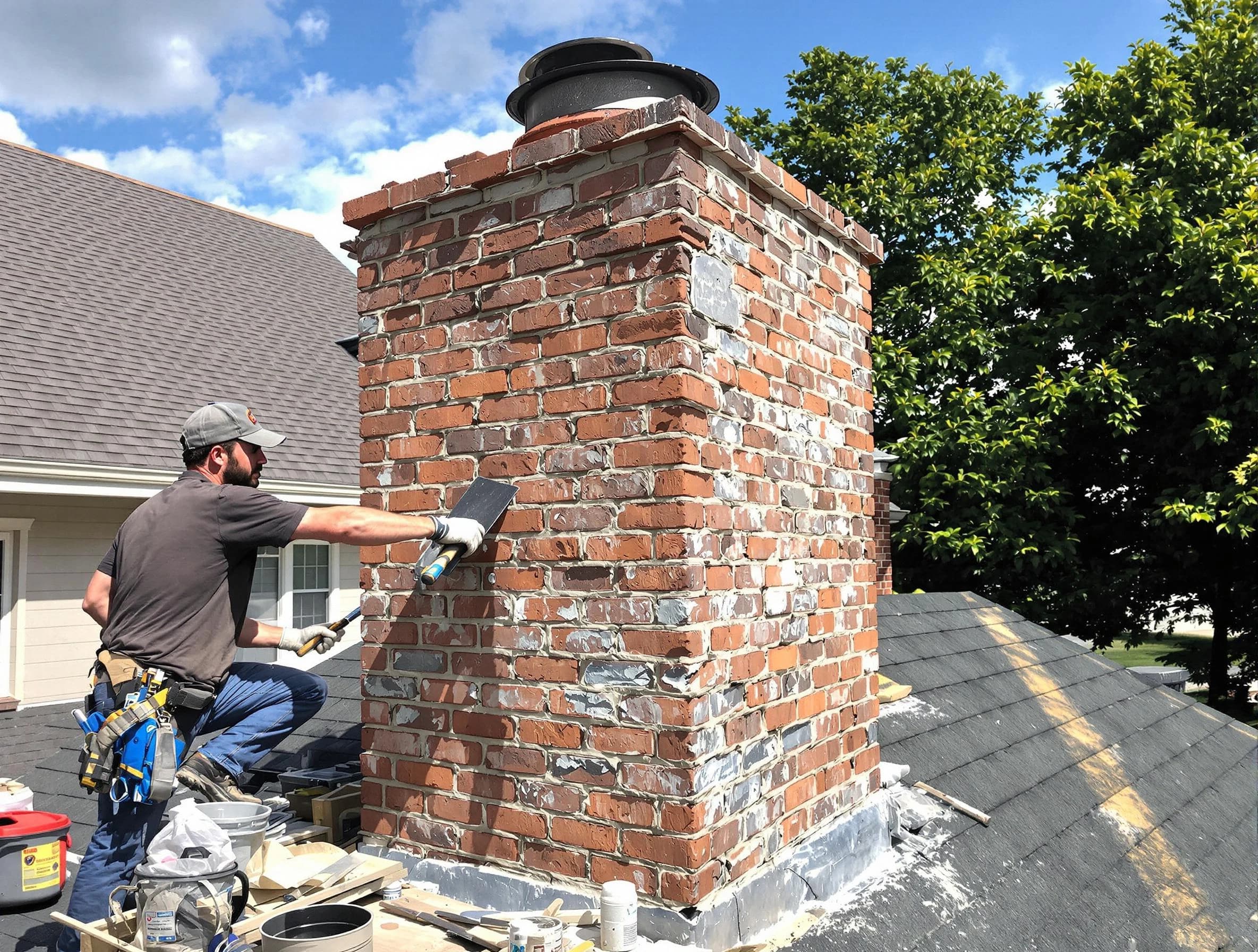 Completed chimney rebuild by Ross Chimney Sweep in Ross, PA