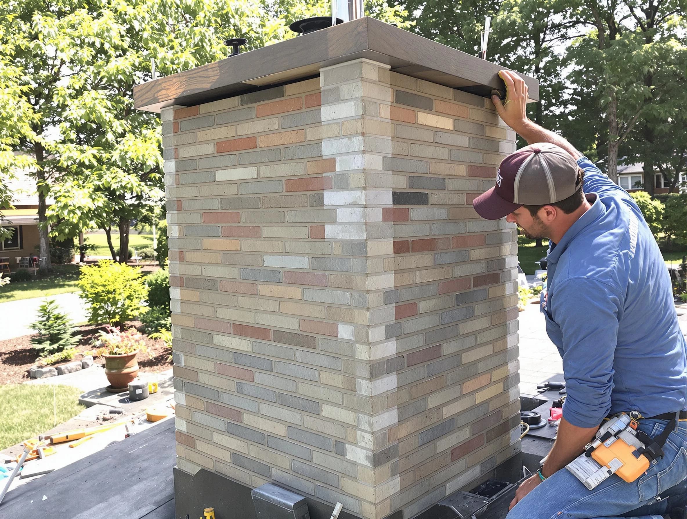 Ross Chimney Sweep completing a modern chimney remodel in Ross, PA