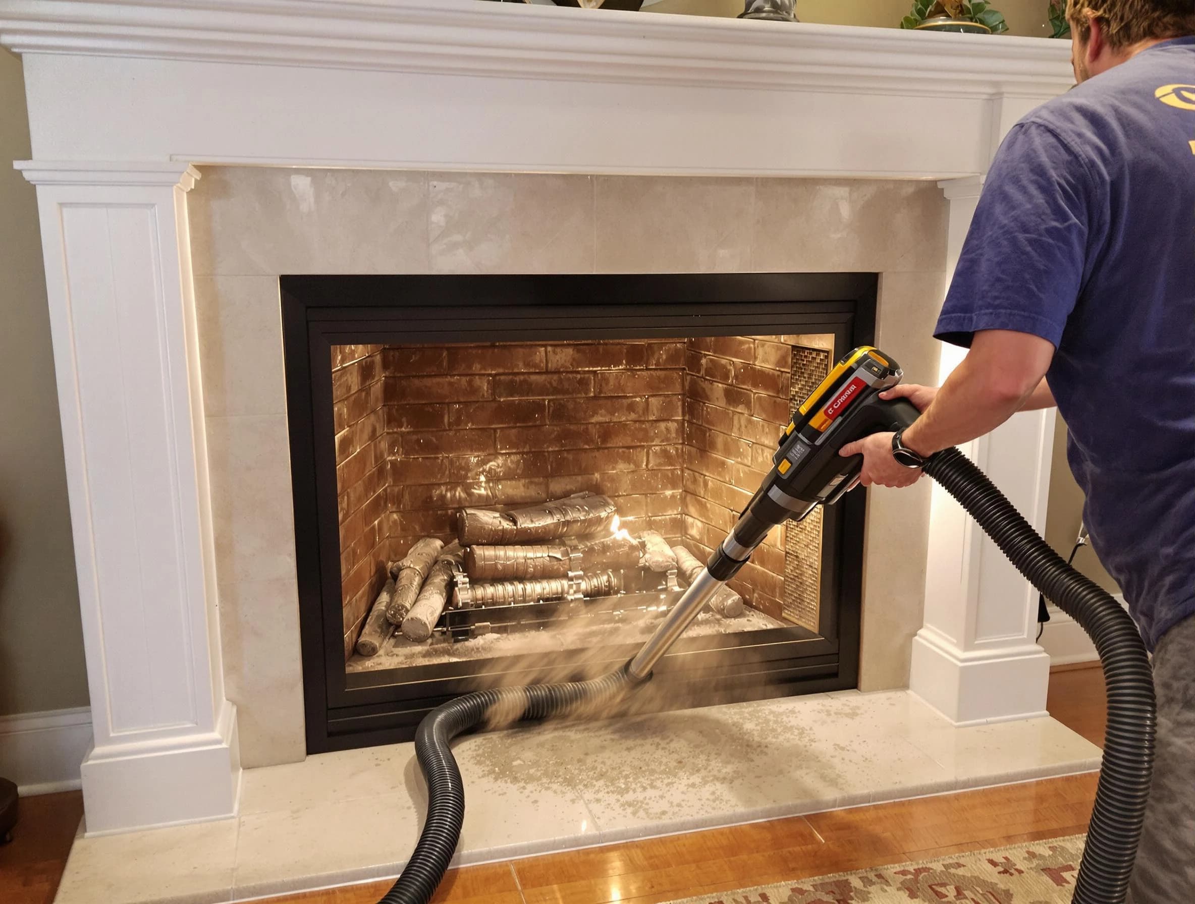 Fireplace cleaning performed by Ross Chimney Sweep in Ross, PA