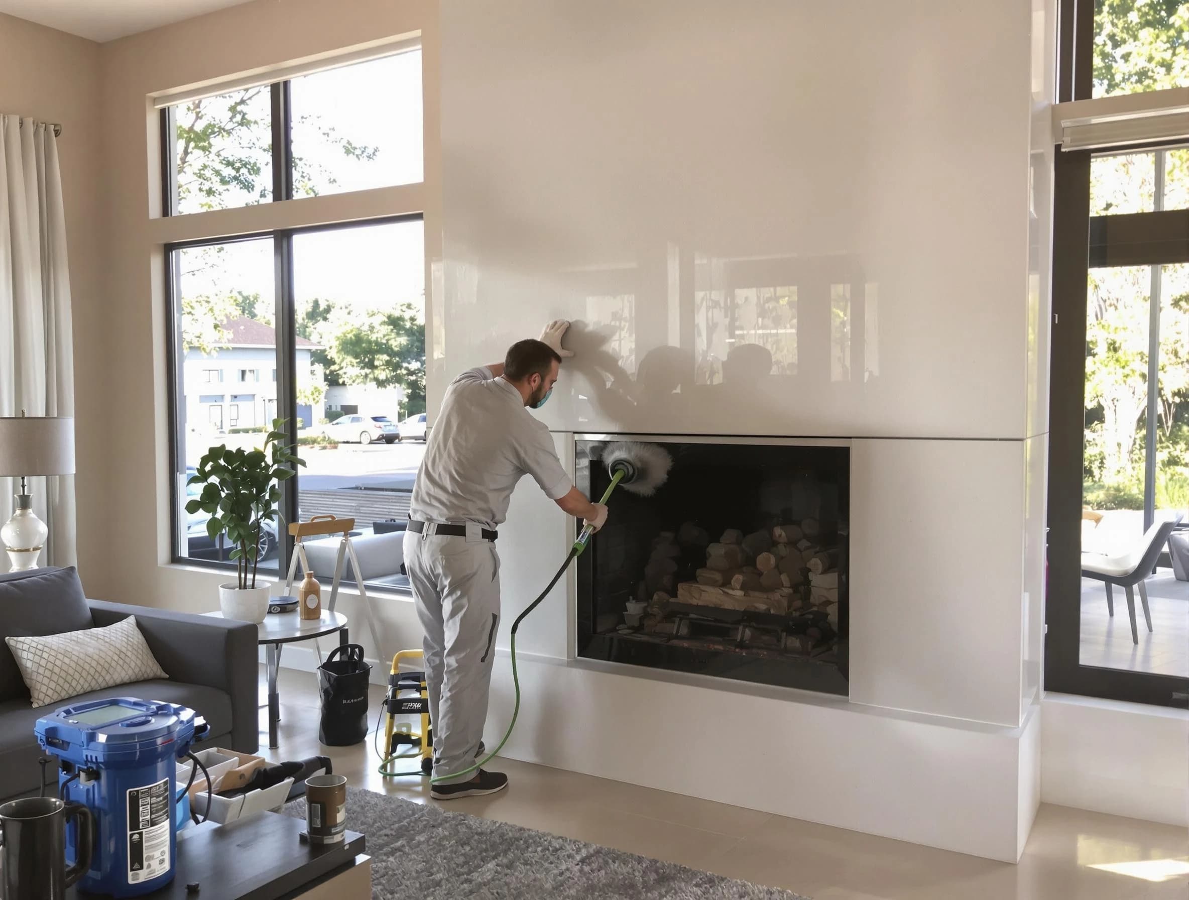 Ross Chimney Sweep performing thorough soot removal in Ross, PA