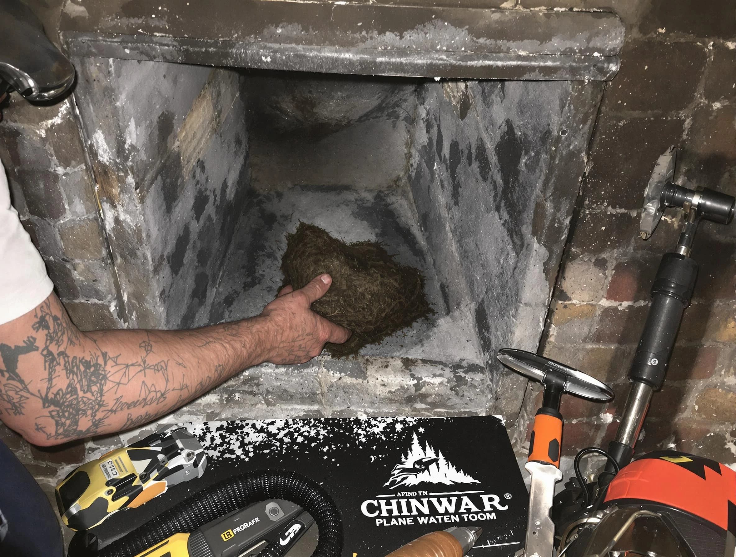Ross Chimney Sweep safely removing debris and screening chimney in Ross, PA