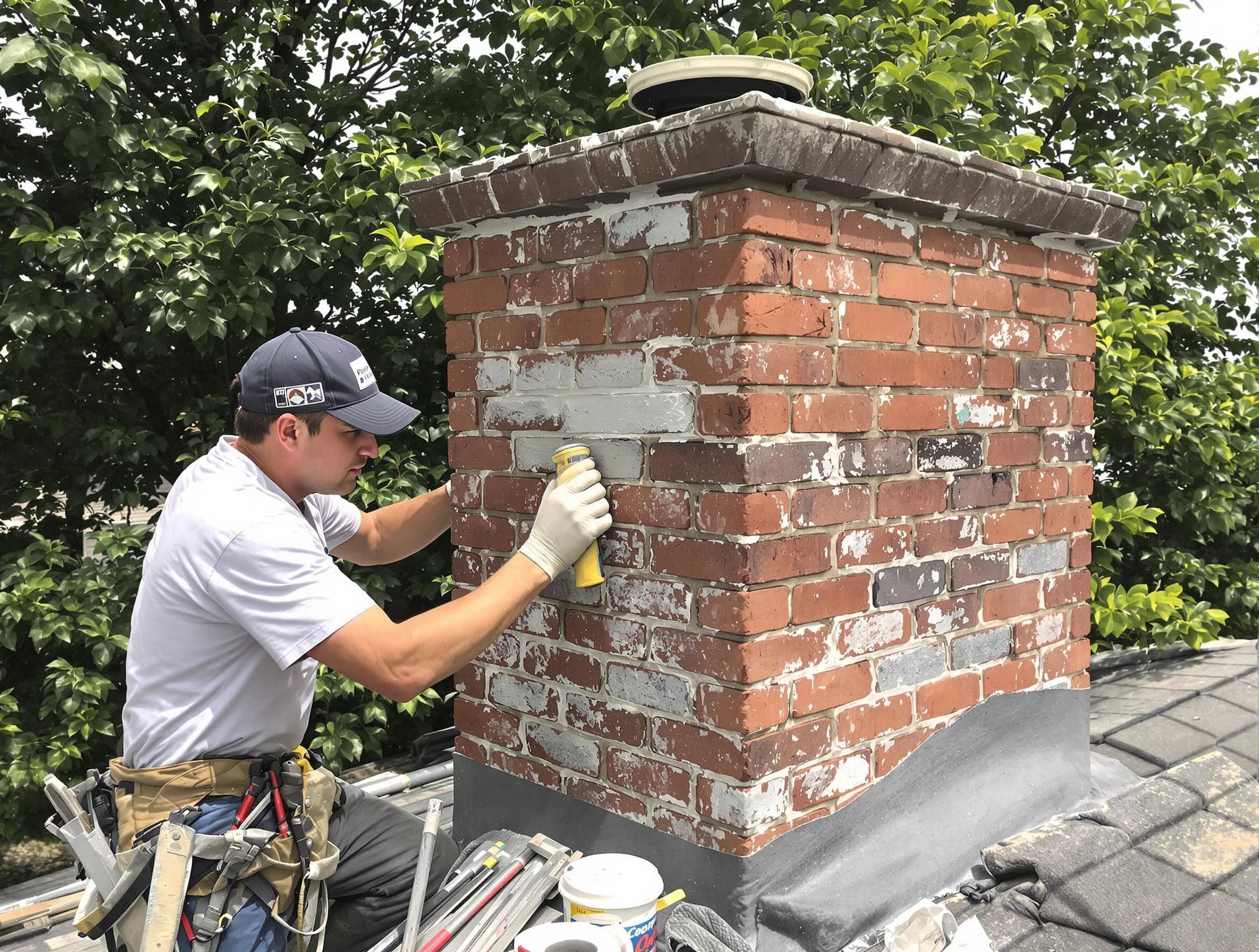 Ross Chimney Sweep restoring an aging chimney in Ross, PA