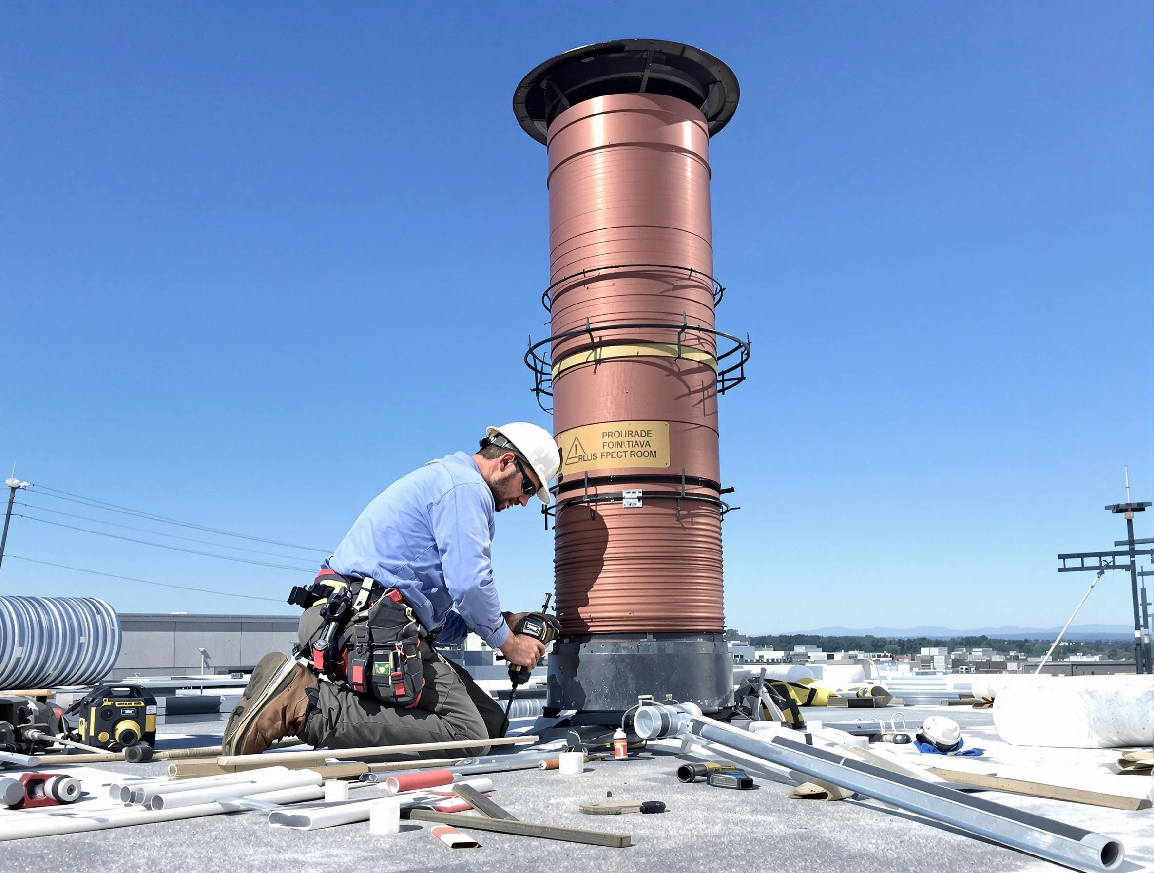 Installed chimney liner by Ross Chimney Sweep in Ross, PA