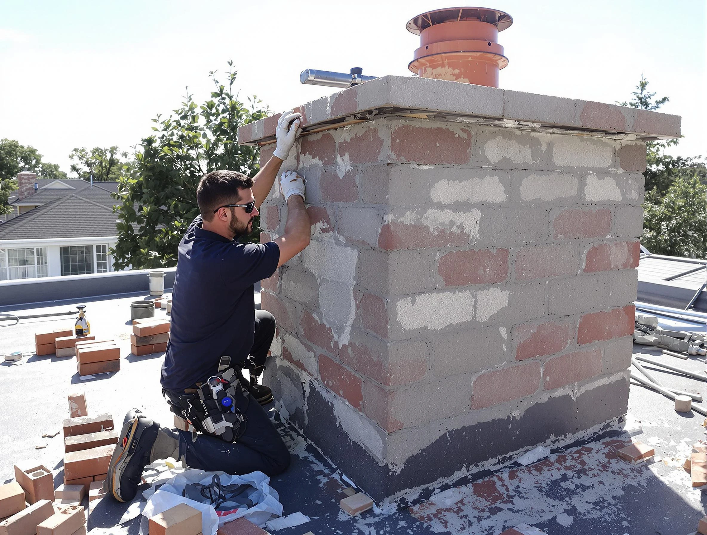 Advanced chimney repair process by Ross Chimney Sweep in Ross, PA