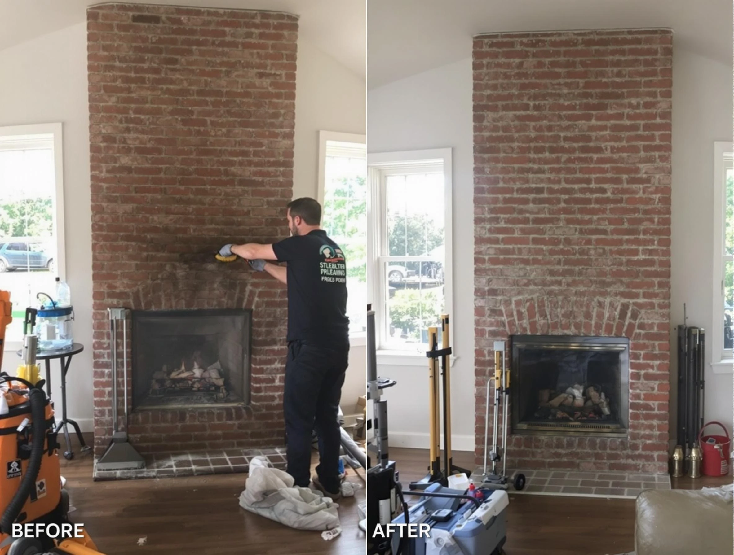 Finished chimney sweeping service by Ross Chimney Sweep in Ross, PA