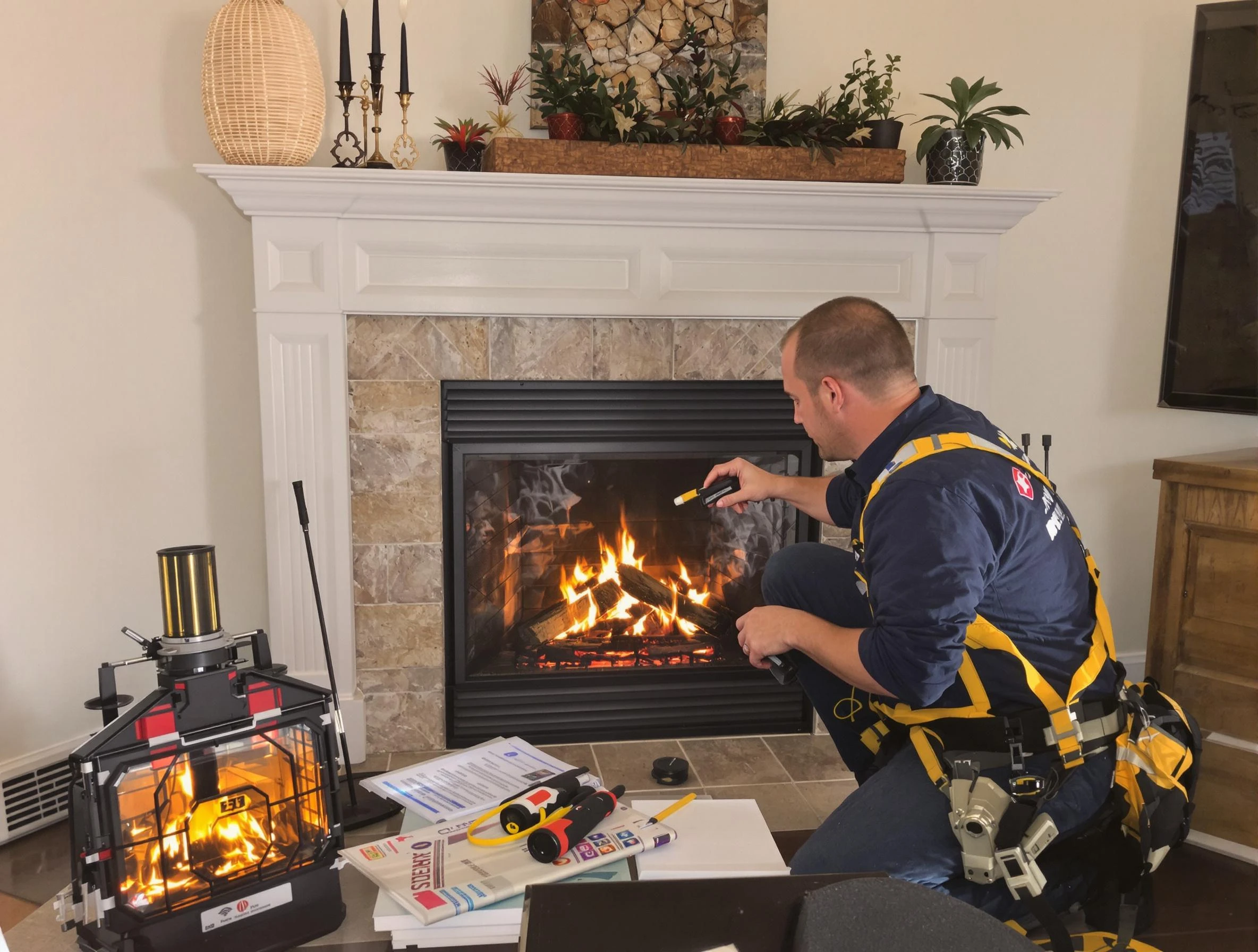 Safety-focused fireplace inspection by Ross Chimney Sweep in Ross, PA